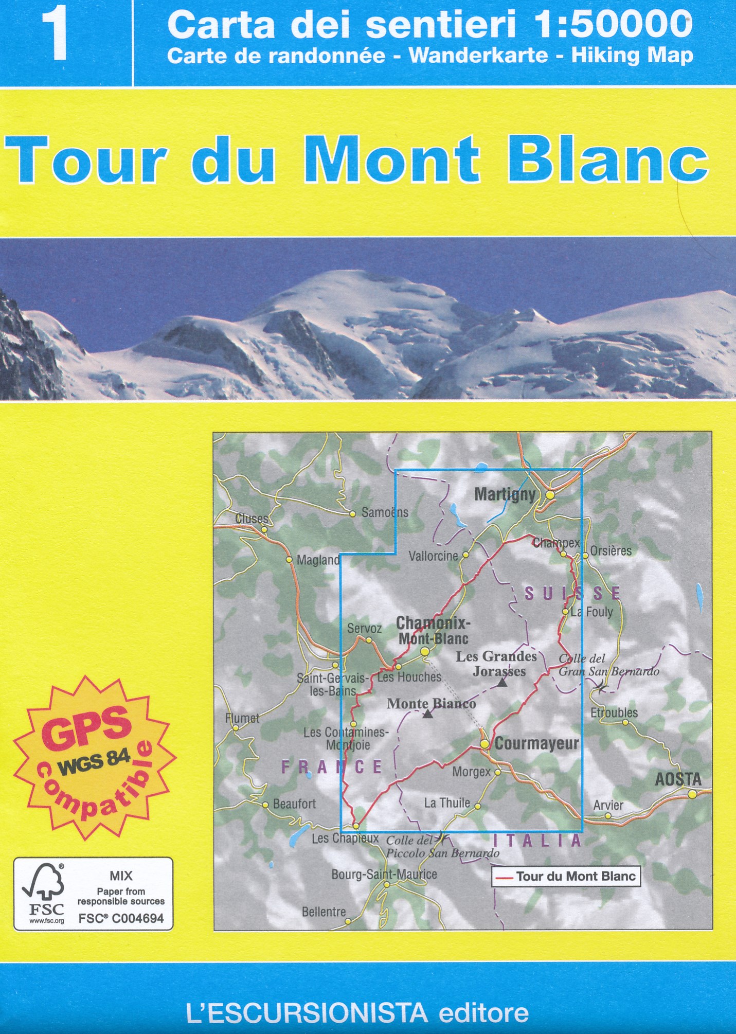 Wandelkaart Tour du Mont Blanc…